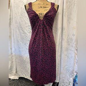 Diane von Furstenberg Black Dress with Hot Pink Animal-Print